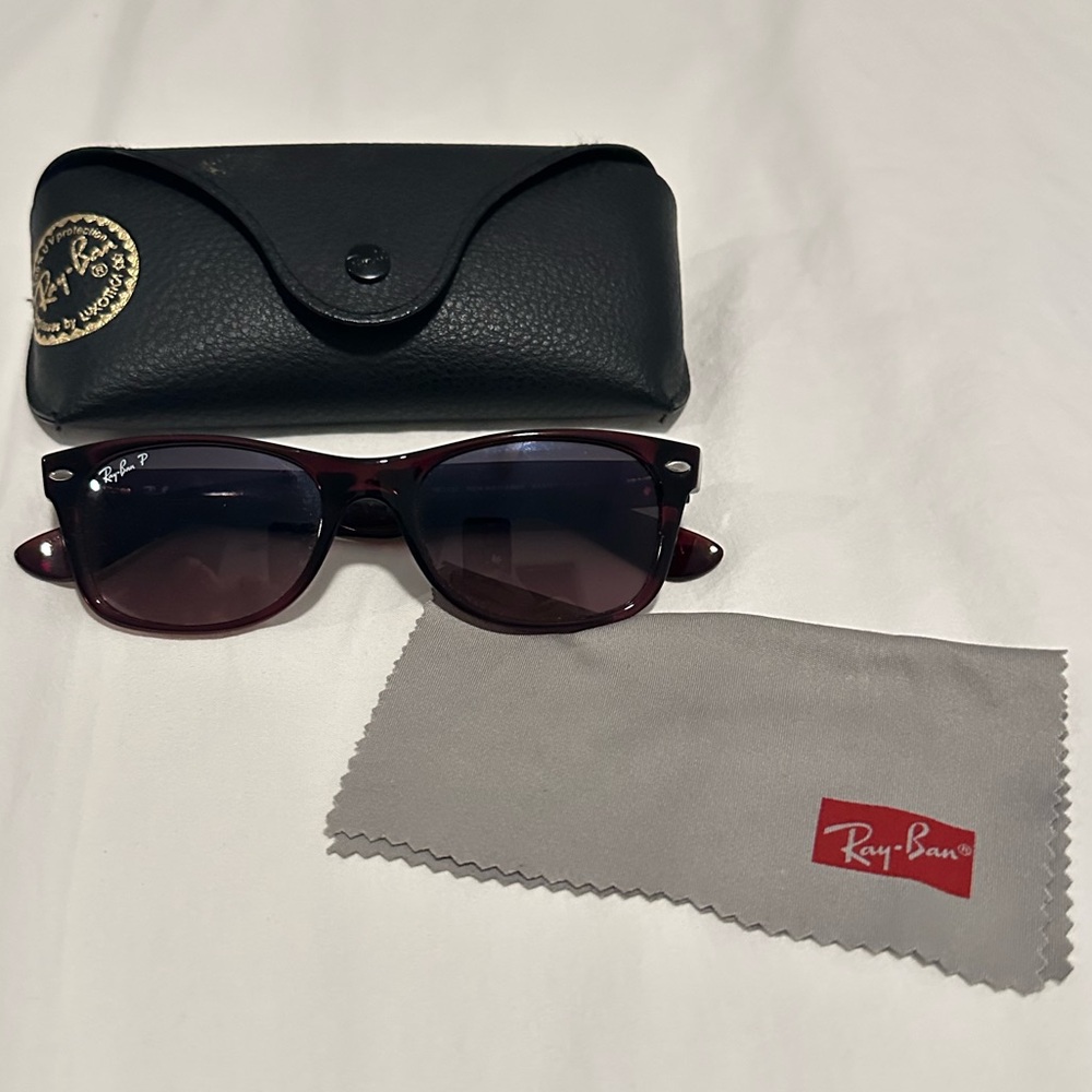 Ray-Ban Maroon Sunglasses with Black Case